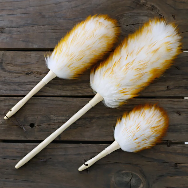 Dust Brush Household Feather Duster Dusting Cleaning Wool Duster Brush for Dust Broom