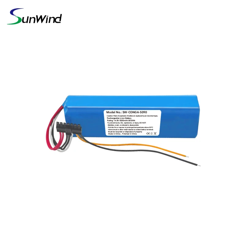 14.4V 6000mAh Inr18650 Mh1-4s2p-300S Replacement Battery for Cecotec Conga 5090 5490 SWLB Robot Vacuum Cleaner Accessories Spare