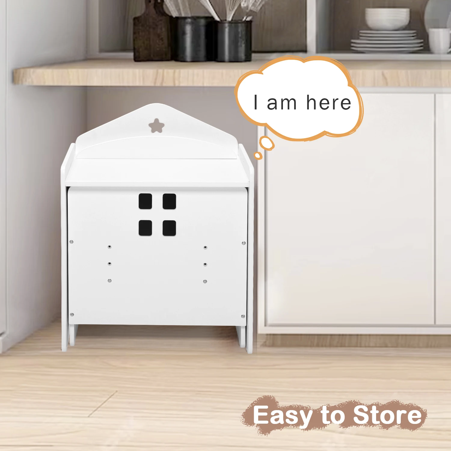 Tiktok Hot Wood Baby Table And Kids Chair White Children Furniture Sets Wooden Weaning Table