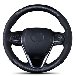 High Quality Customized Hand Sewing Leather Fiber Car Steering Wheel Cover  Protection Cover For Toyota
