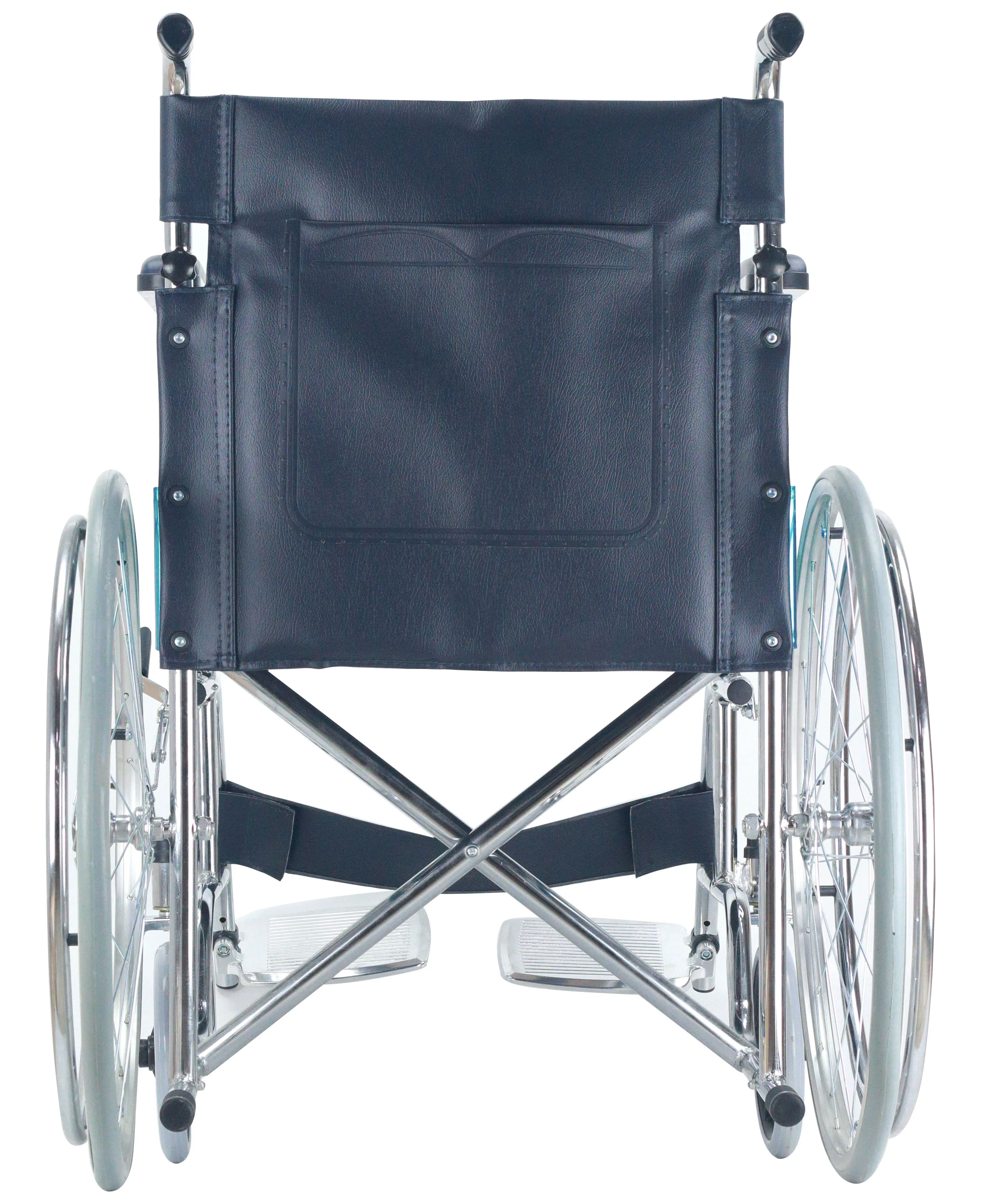 Wholesale Cheap Price Chinese Manufacturer  Foldable and Lightweight PVC leather Seat Steel Wheelchair SC9001