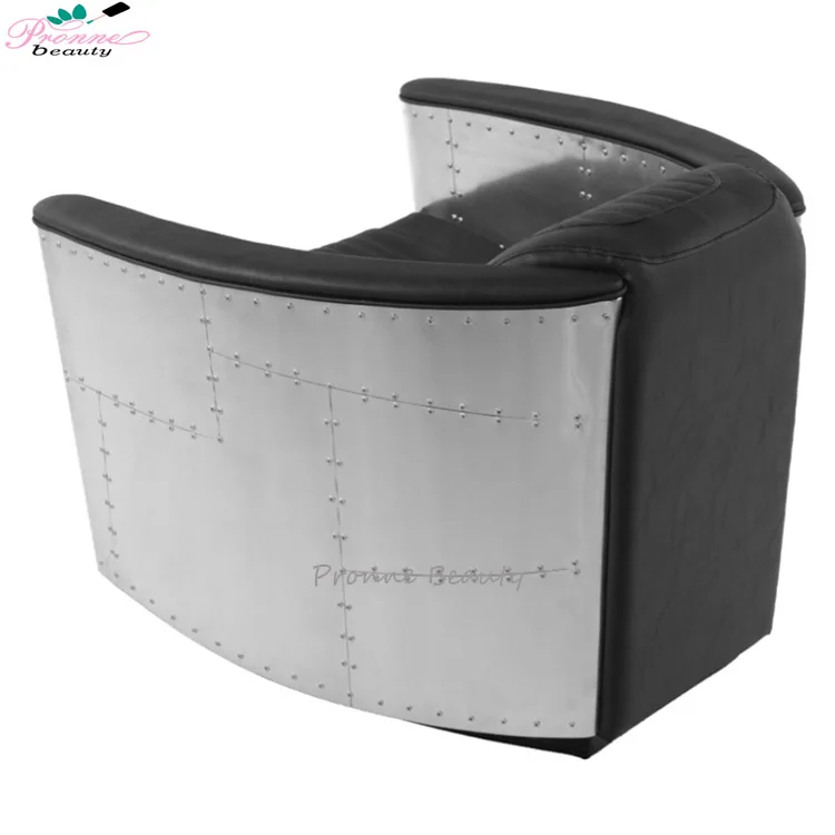 PronneBeauty Salon Furniture Waiting Area Vintage Aluminum Armchair Nordic Lounge Chair