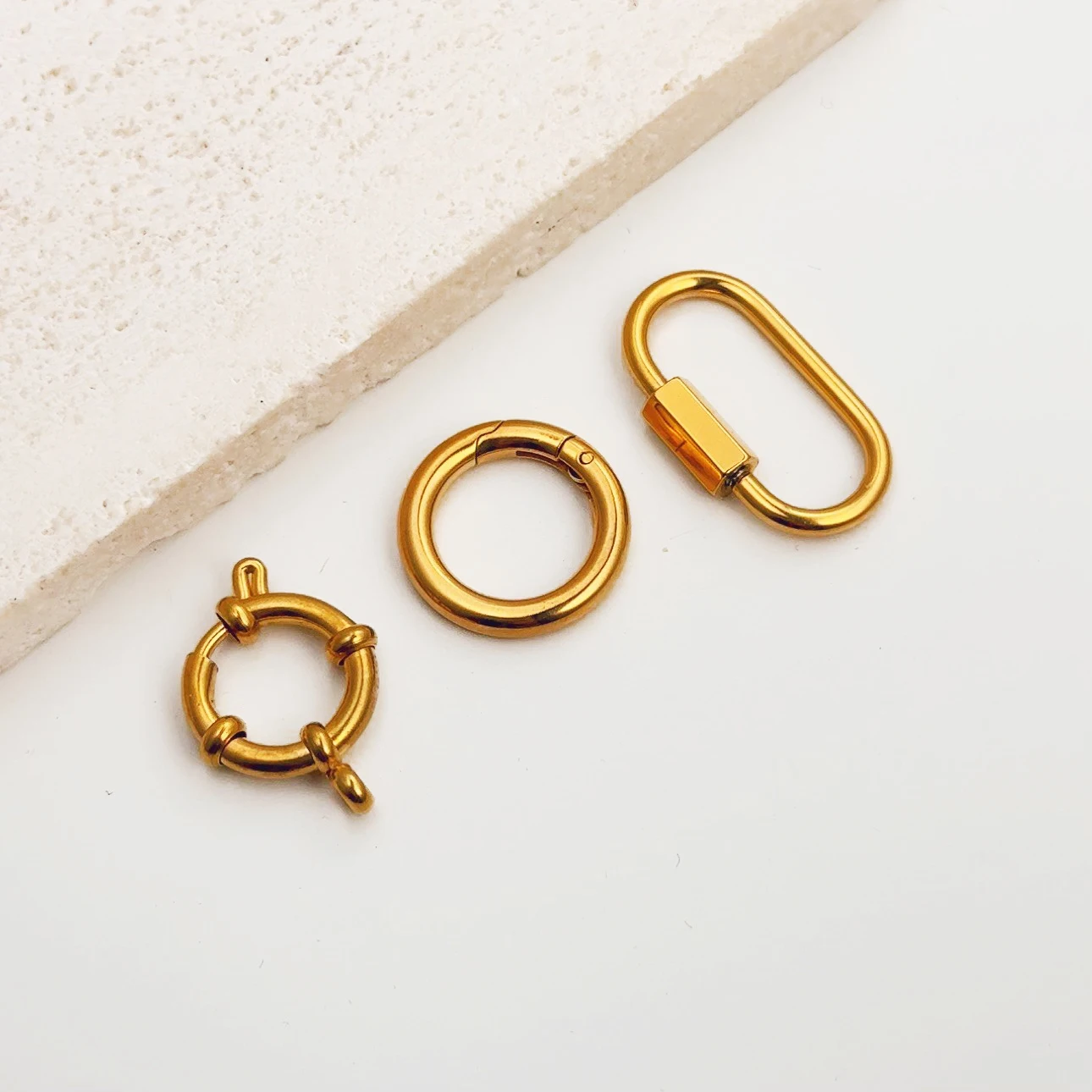 Waterproof Stainless Steel Round Spring Clasp Hook Sailor Clasp Connector Round Buckle for DIY Bracelet Necklace connection