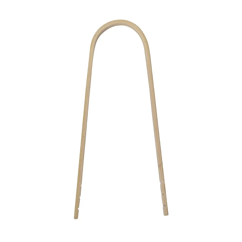 U shape mini disposable  white color bamboo tongs