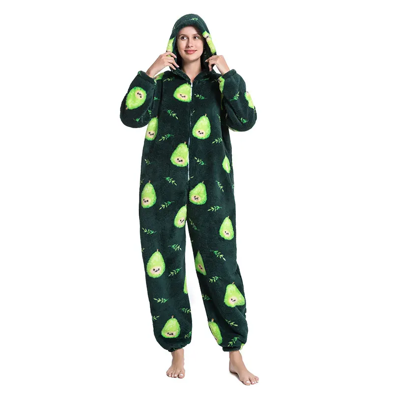 long plush coral fleece animal christmas onesie pajamas Pijama Kigurumi  for women pajamas