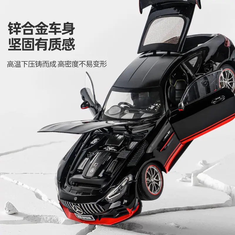 1: 18 литая модель автомобиля игрушка benz GT черный рыцарь Спортивная дверь автомобиля открытый звук и свет декоративная металлическая модель автомобиля игрушка