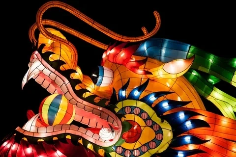 Traditional Festive Lanterns Dragon Motif Lights Animal Amusement Park Christmas Decoration Supplies Outdoors