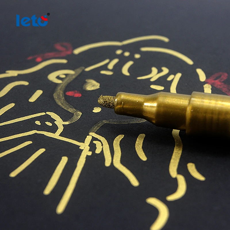 Wholesale kids safety 12 colors non-toxic bright multicolor metallic water based 1mm round tip art paint marker for poster