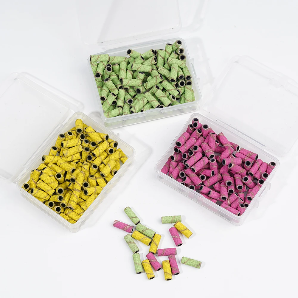 3.0mm Manicure Mini Sanding Bands 100pcs/box All Colors Nail Art Tool Aluminum Remove Gel Polish Set