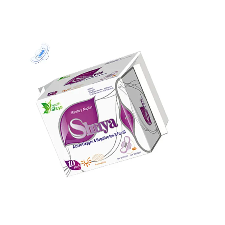 Оптовая продажа, бесплатный образец, бренд Shuya, женские прокладки с анионным чипом, гигиенические прокладки, производитель прокладок в Китае