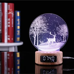 3D Wireless Night Light Speaker Lamp LED Speaker With LED Light