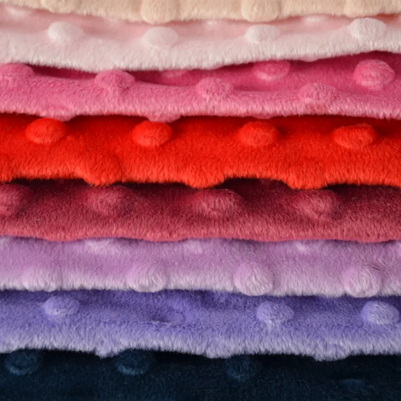 Wholesale 100% Polyester Velvet Fleece Soft Minky Dot Fabric For Baby Blankets