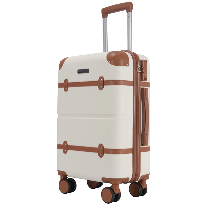 New Arrival Retro ABS Travel Luggage Custom Logo Carry on Suitcase Lightweight Traveling Bag Trolley Set