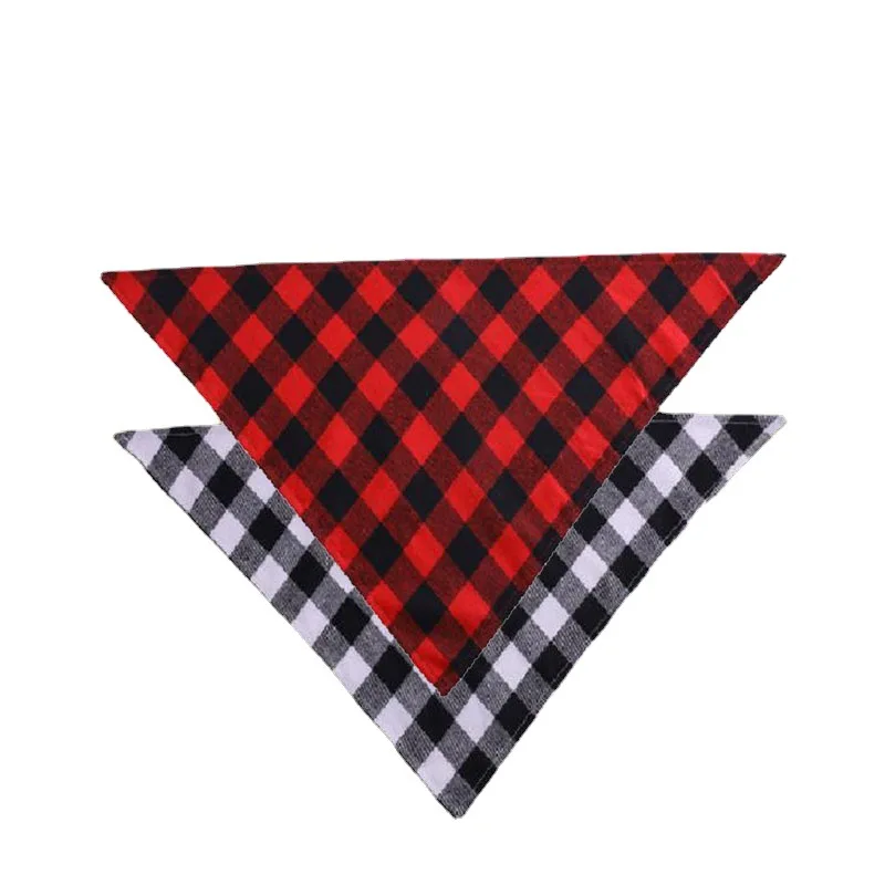 Classic Red Black Plaid Pet Dog Bandana Cat Puppy Kerchief Pet Dog Accessories Pet Neckerchief Scarf Dog Saliva Towel