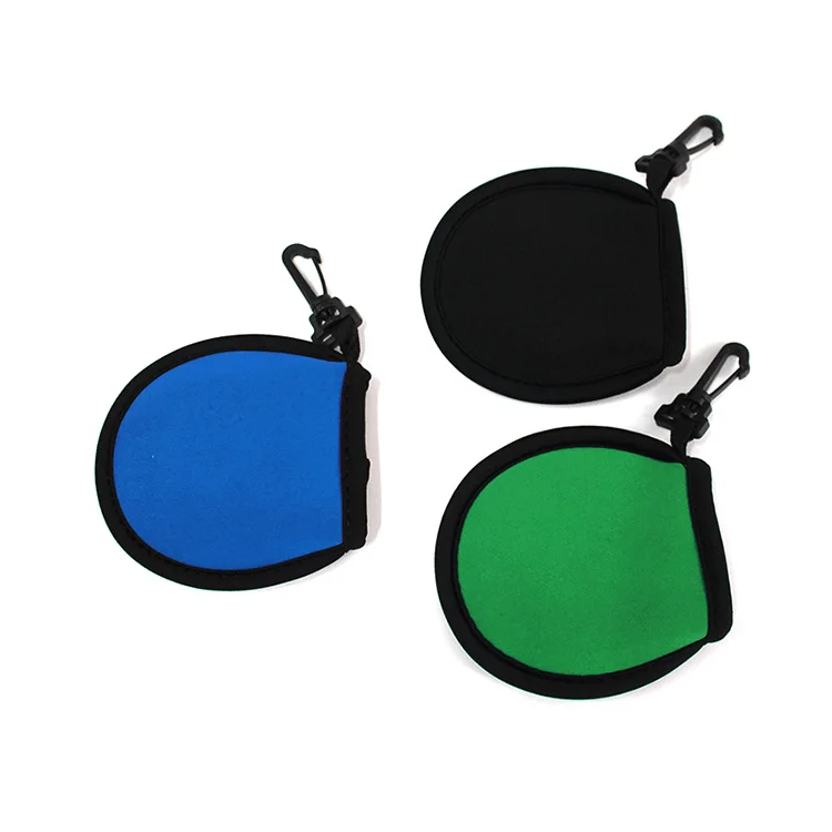 Neoprene Golf Ball Holder Bag Portable Golf Ball Cleaner Pouch With Clip