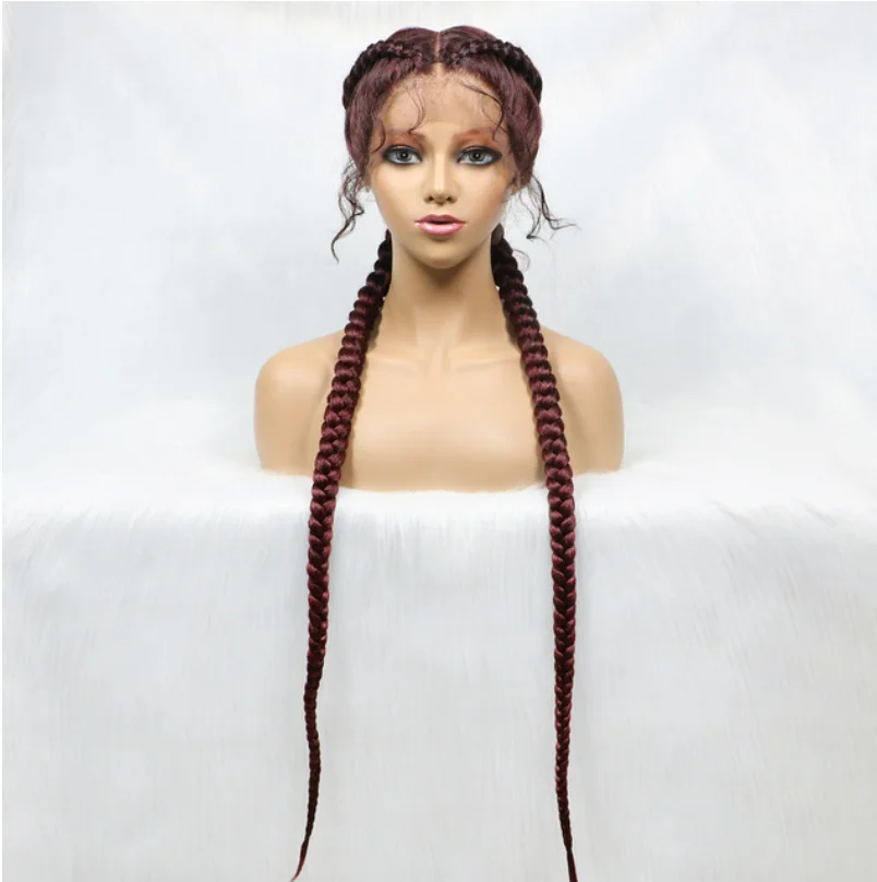 Brazilian virgin human hair cornrow braided wig for black women braided weave full lace wigs hd braided laces wigs vendors