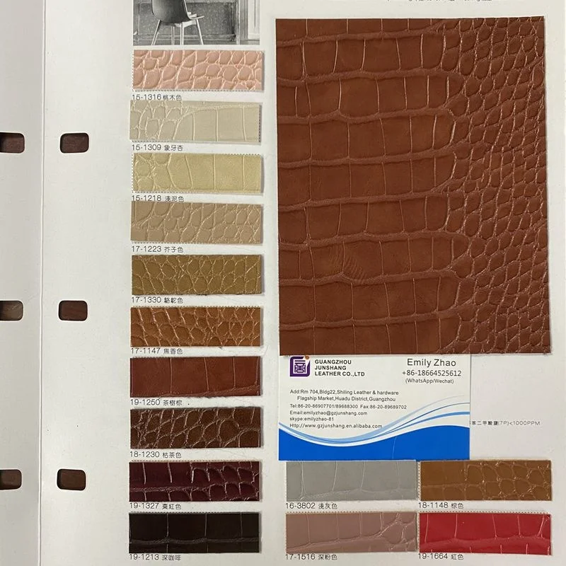 1.0mm thickness crocodile lizard ostrich skin PU animal design leather for sofa and belt making