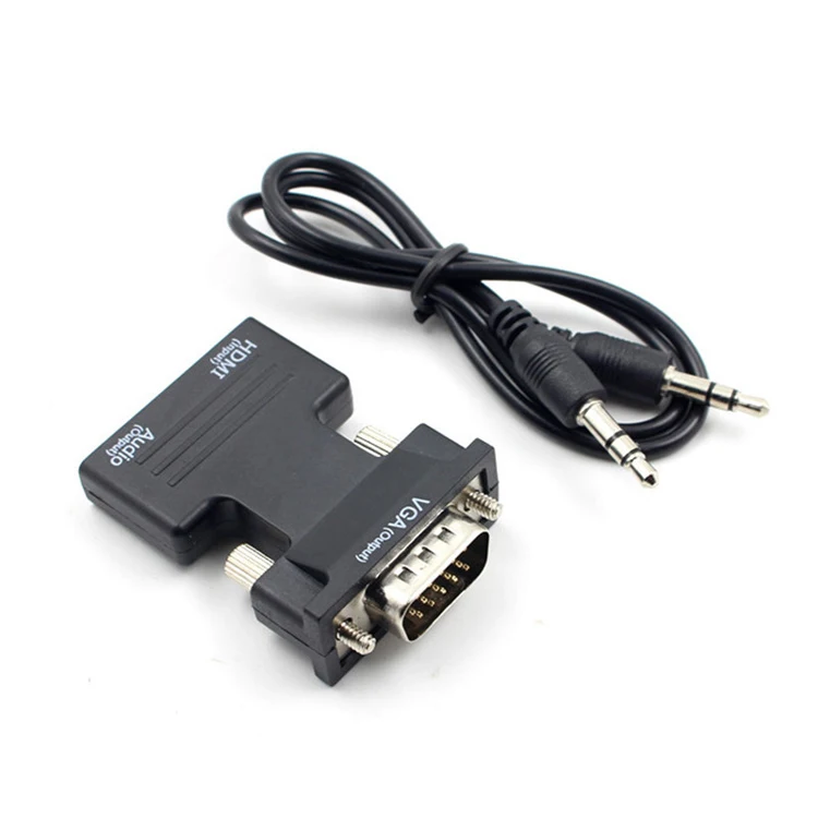 Factory Wholesale Male To Famale Converter 1080p Hdmi to Vga Adapter with Audio Cable