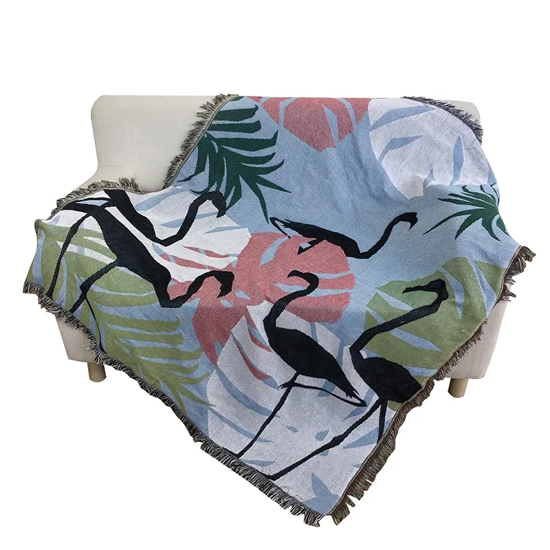 Жаккардовое плетеное одеяло для дивана из 100% хлопка на заказ