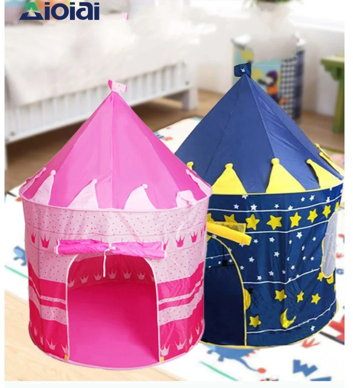 AIOIAI Hot selling Lovely Girl Play Tent Pink Princess Castle Ten Portable Outdoor Tent