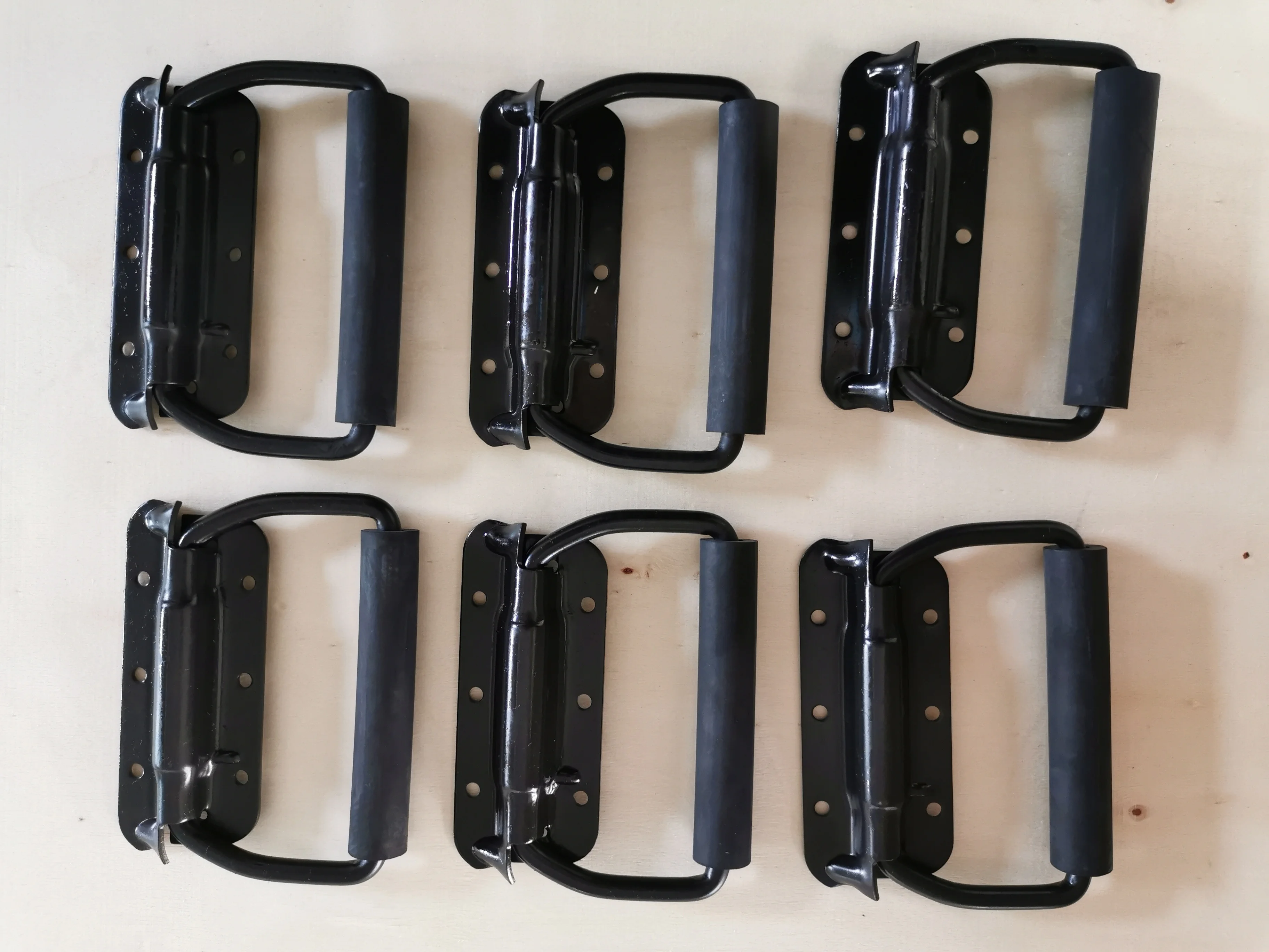 Hardware Tool Box Case Black Spring Loaded Surface Mount Chest Handle with Rubber Grip