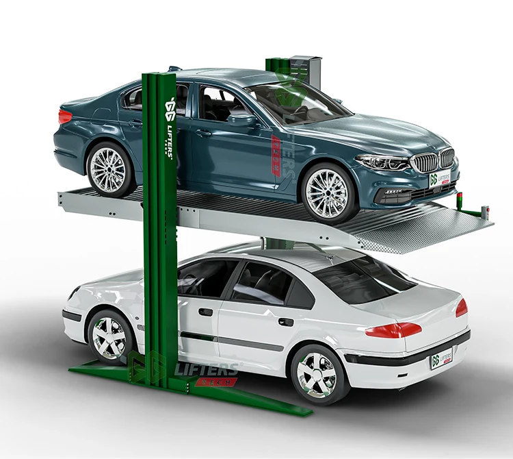 hydraulic two post car lift automatic double deck parking car lifts/used home garage car lift garage storage equipment