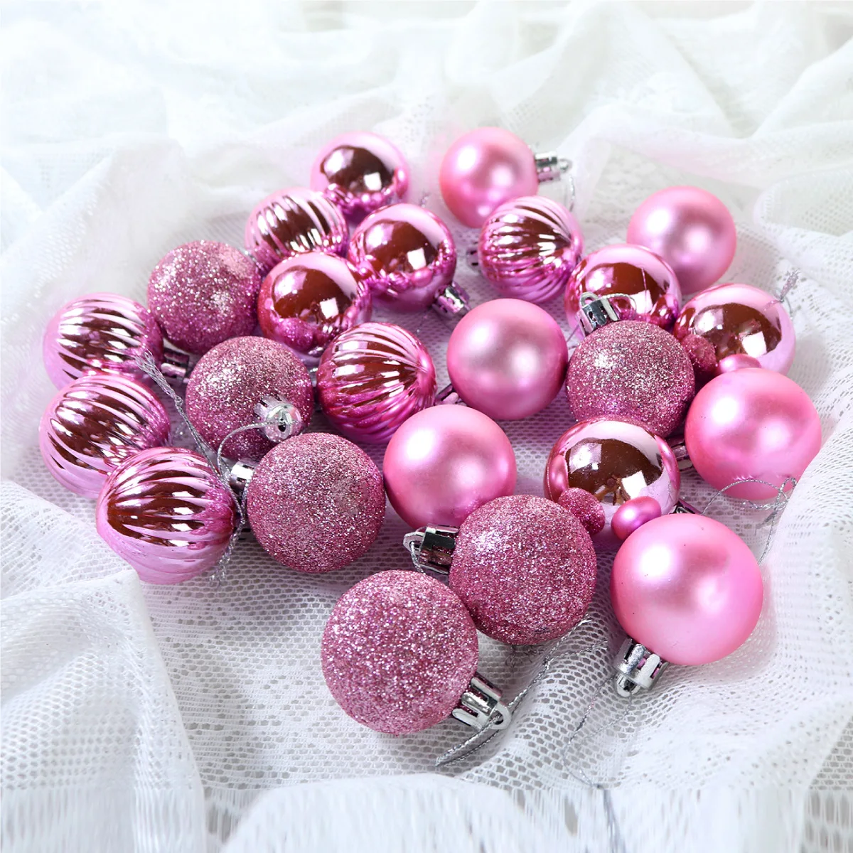 Hot Sale New Design Wholesale Plastic 24PCS Christmas Ornaments Ball Christmas Decoration Ball
