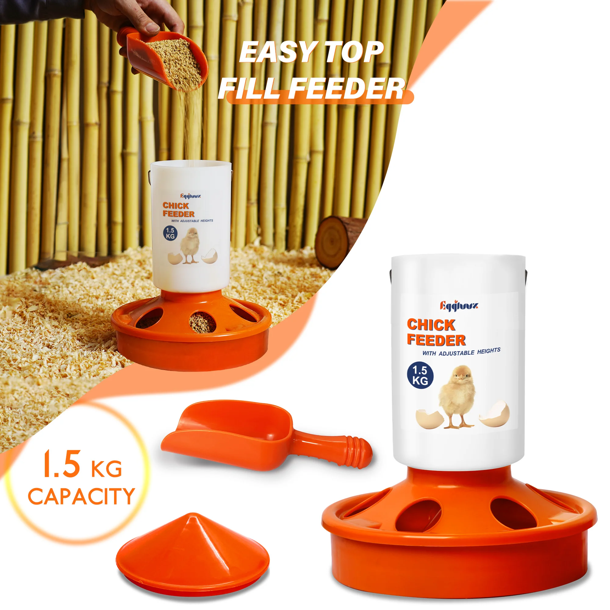 New design Plastic Automatic Poultry Drinker and  Chicken feeder with legs