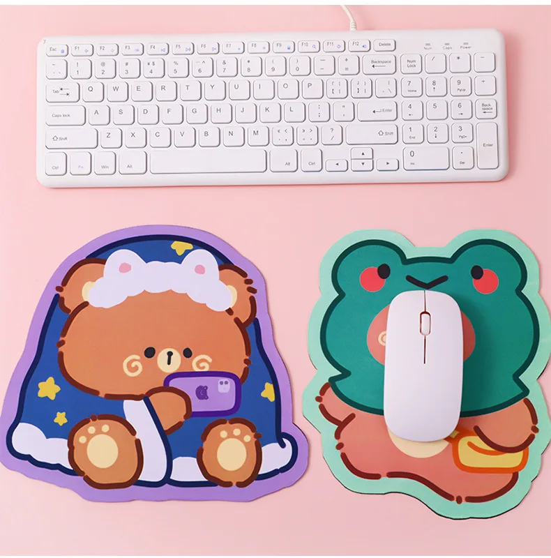 Game Girl Heart Cartoon Mouse Pad Funny Little Bear Mouse Pads For Desk Circular Small Mouse Pads