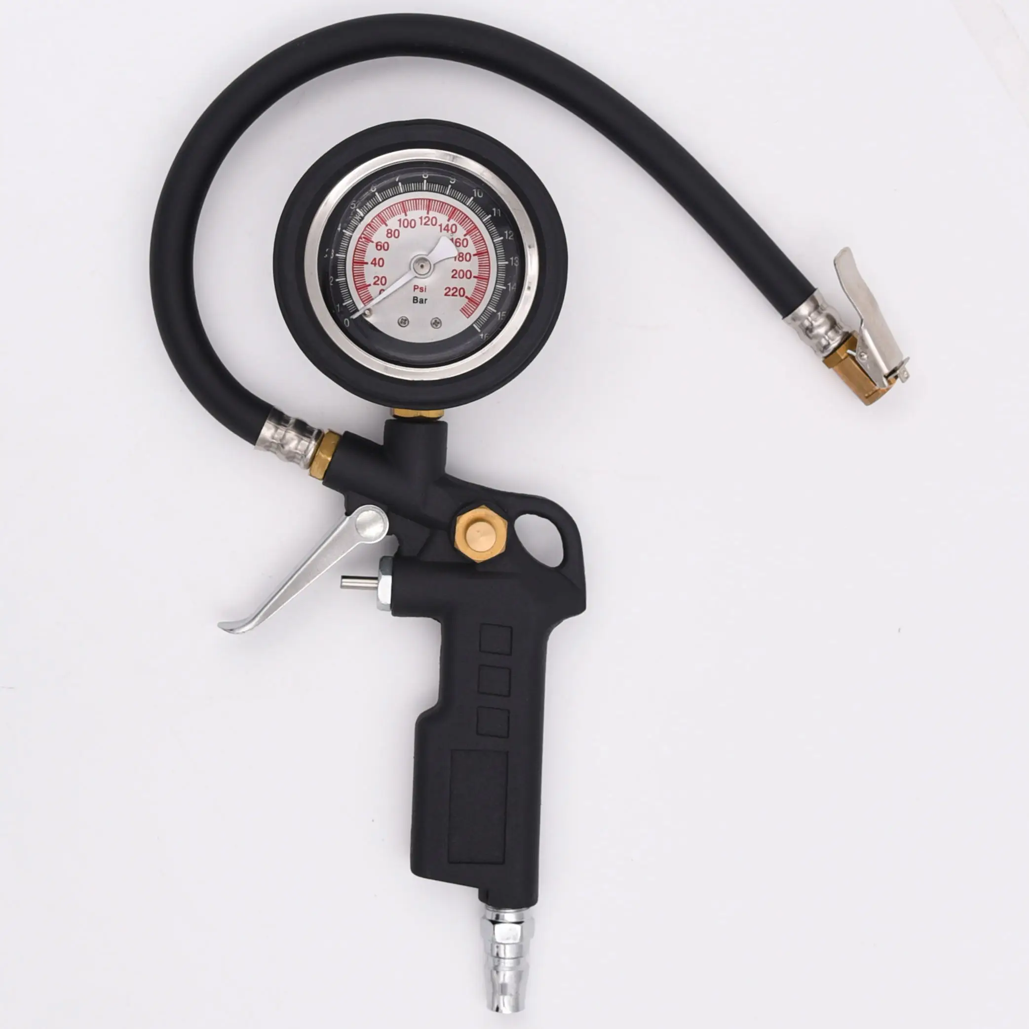 Digital analog Tire Inflator Pressure Gauge Tyre Deflator Gage Compatible with Air Pump Compressor
