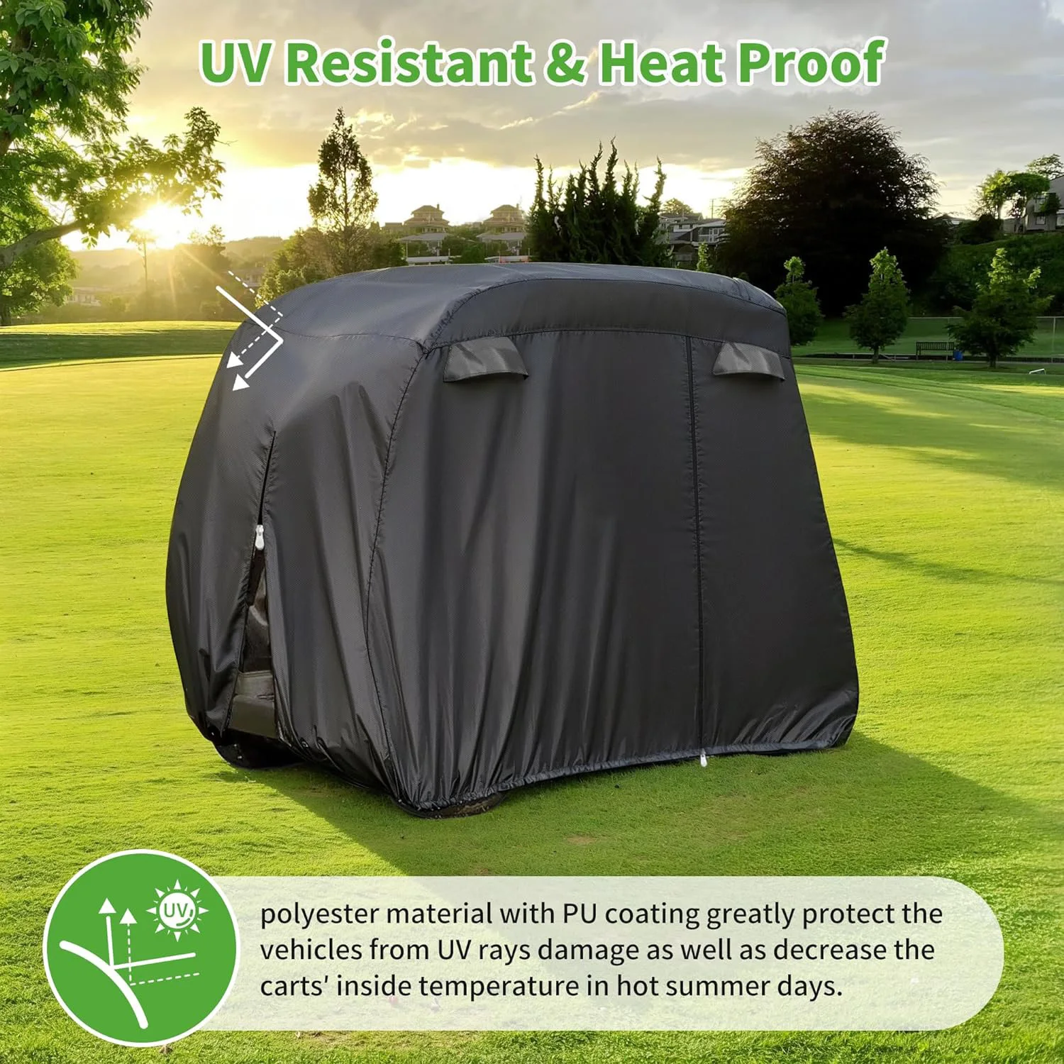 Custom Size Golf Cart Cover Fits for 2 Passengers 4 Passengers Golf Cart Covers