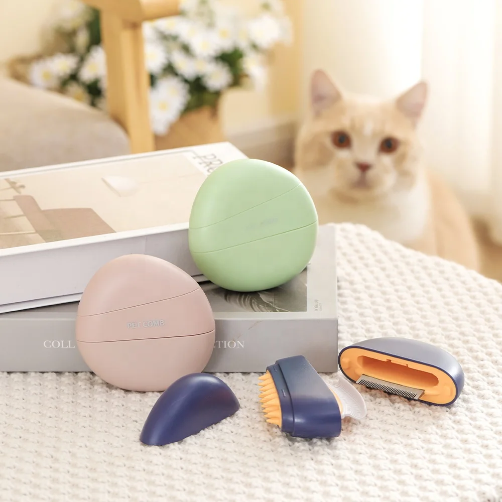 3 In1 Multifunction Portable Cobblestone Opening Knots Massage Dog Cat Pet Grooming Comb