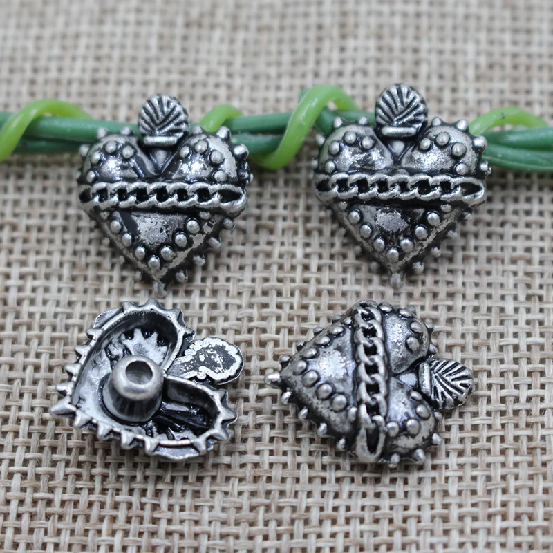 High quality peach heart pattern colorful embossed decorative rivets for  leather coat