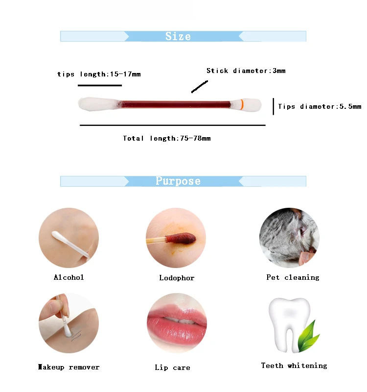 Liquid filled Alcohol cotton swabs Medical iodophor cotton swab
