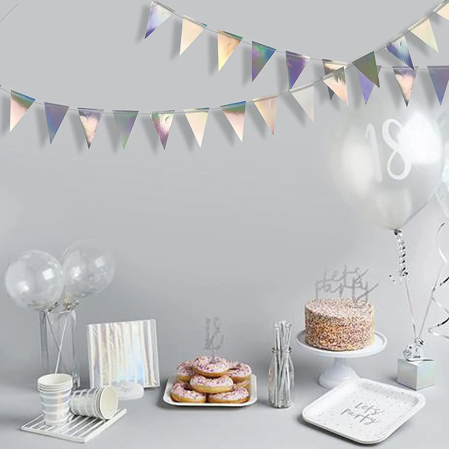 Paper Pennant Bunting Garland for Birthday Anniversary Engagement Wedding Bridal Baby Shower Graduation Hen Party Decorations