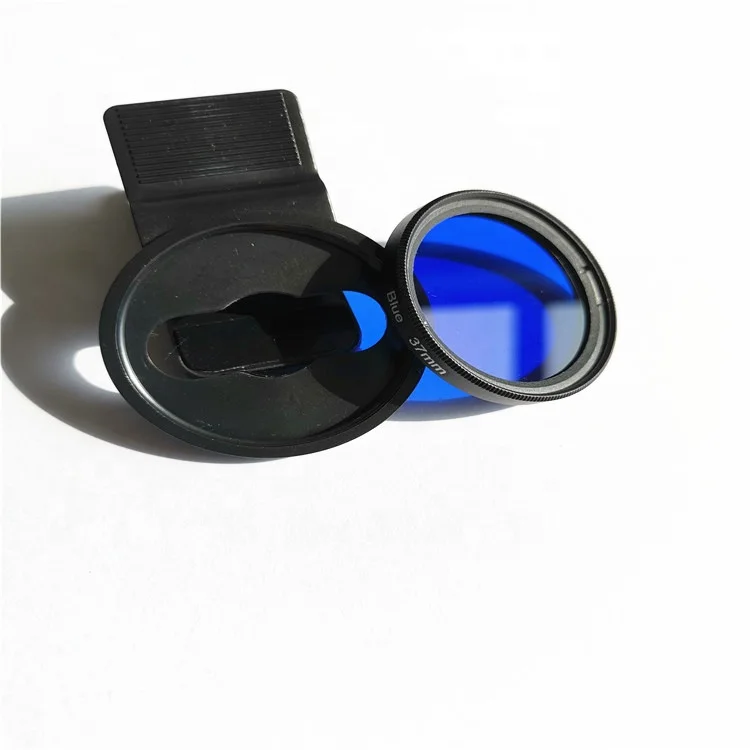 In stock 37mm Blue filter  with Universal Clip for phone