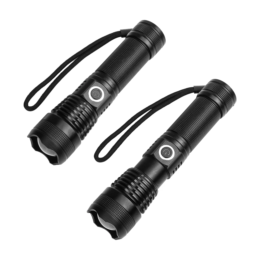 Adjustable Zoom 2000 Lumen Ultra High-Efficiency P50 LED USB Rechargeable Small Tactical Flashlight