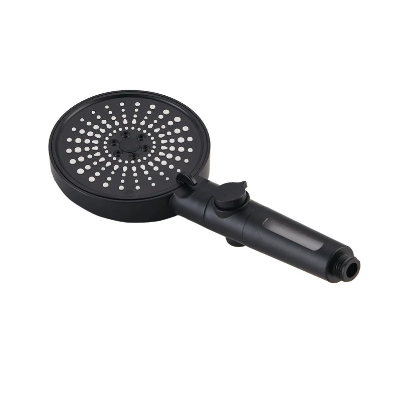 6 Function PP Filter Black Handheld Adjustable Water Flow High Pressure Water Saving Shower Head With Stop Button