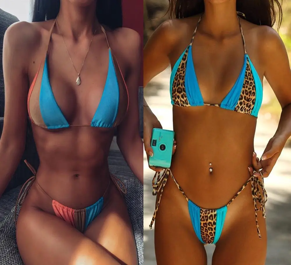 Summer Ladies Vintage Leopard Bikini Sets Beach Swimwear Bathing Suit Hot Fashion Show Sexy Bikini Sportswear for Women Adults