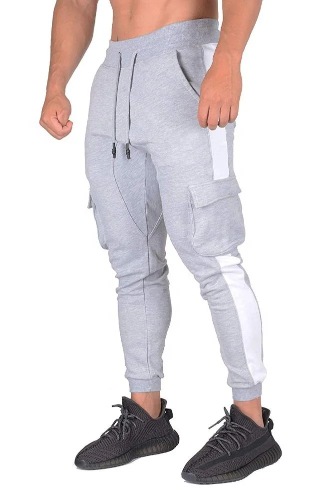 custom Men Loose Fit Sport Gym Skinny Jogging Pants Drawstring Stretch Sweatpants