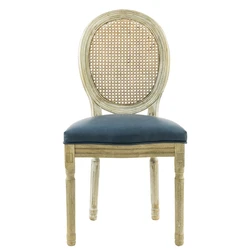 Классическое Античное винтажное французское мягкое тканевое деревянное дизайнерское открытое кресло с кожаной спинкой из ротанга обеденное кресло Louis