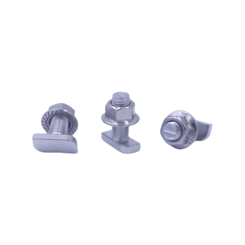 Custom t-head bolt m6 m8 m10 m12 solar welded square screw t head type slot bolt stainless steel 304 t hammer head bolt