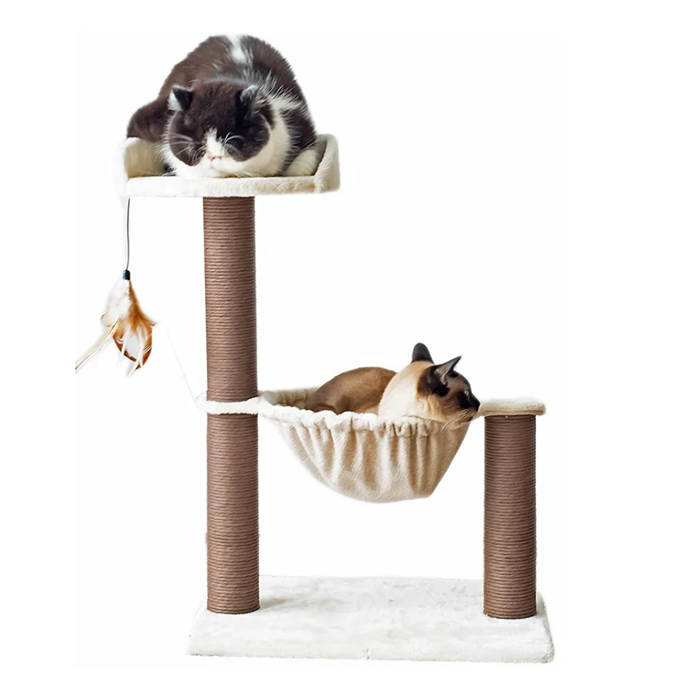 Play Toy Small Scratching Post Tree Outdoor House for Cat Luxury Furniture Chinese Cat Tower Of Track