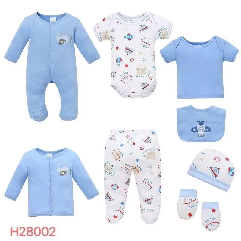 Lovely 8pcs Baby Rompers Winter Rompers for Newborns Baby Clothing Gift Sets