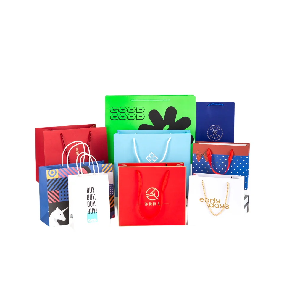 Custom Matt Laminated Large White Paper Bag Luxury Shopping Bag Small Jewelry Gift Bags With Logo