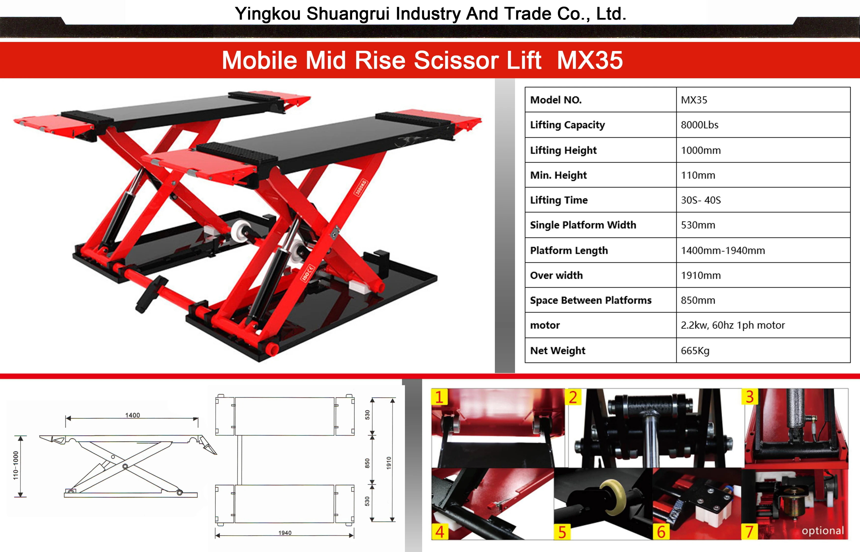 Electric Scissor Lift  Hydraulic Garage Car Ramps Jack for Hydraulic Floor Lifting and Car Wash Ramp