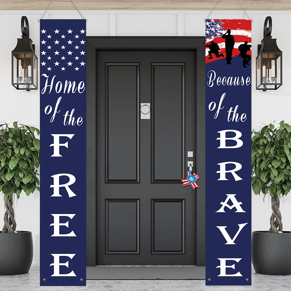 New Independence Day Couplet Flag American Creative Decoration Wall Stickers Door Curtains Hanging Cloth