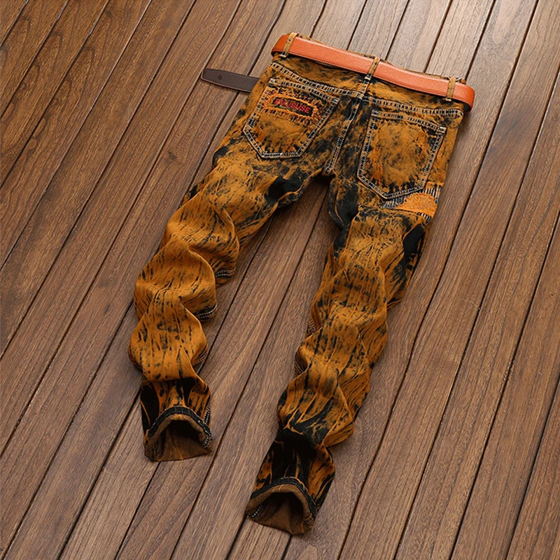 Wholesale Europe And The United States Men Jeans Hole Personality Old Straight Male Jeans