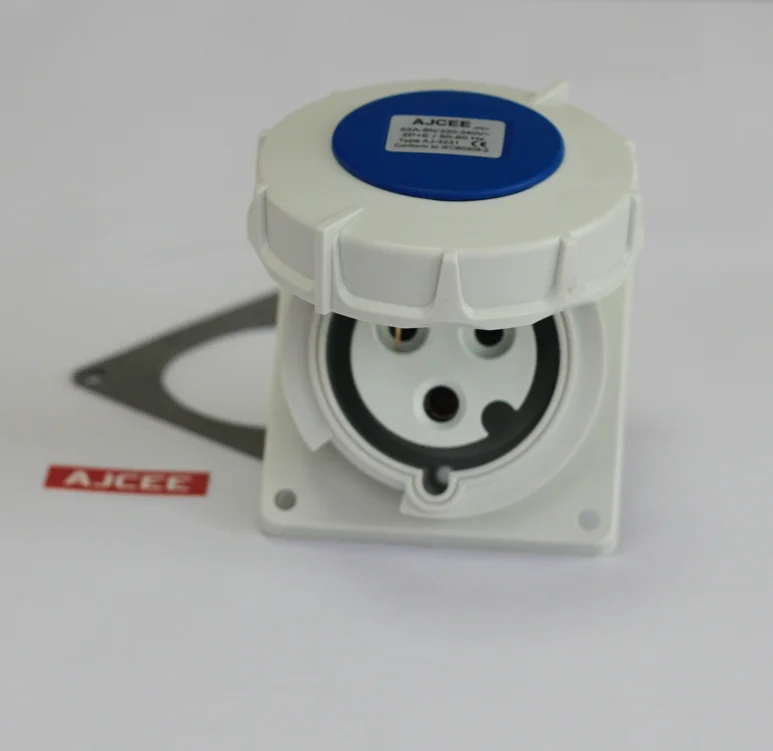 AJCEE 230v 16a 3 pin ip67 new type industrial socket with CE CB CCC