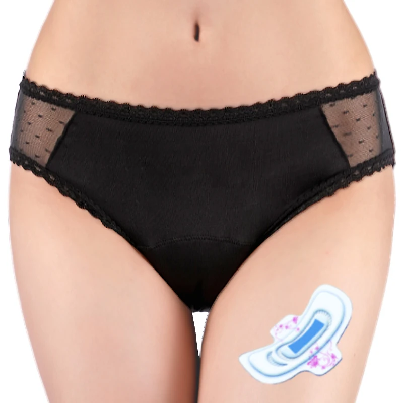 New Cotton Eco-friendly Fabric Solid Color Period Panties For Women Bikini Leak Proof Menstrual Underwear